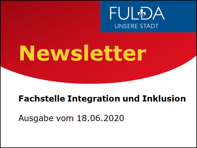 Text: Newsletter der Fachstelle Integration und Inklusion. Ausgabe vom 18.06.2020