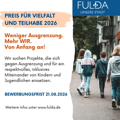 Flyer zum Preis für Vielfalt und Teilhabe der Stadt Fulda 2026